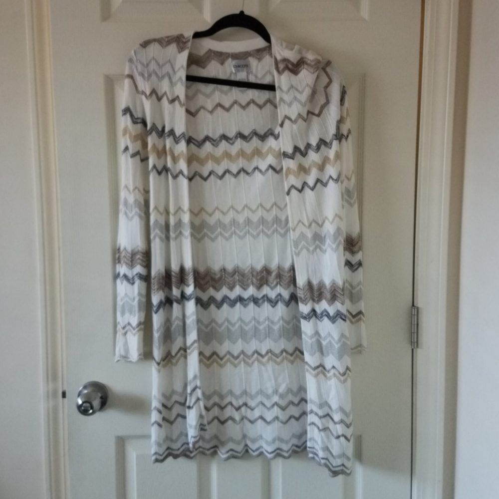 CHICO'S Chevron Cardigan